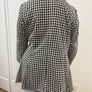 Calvin Klein Black and White Houndstooth Blazer